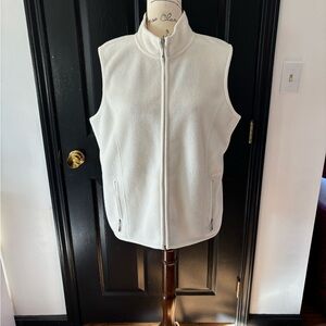 Women's White Fleece Vest